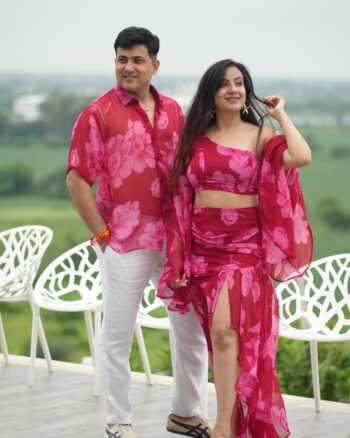 Red One shoulder dress