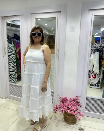 White pearl wave dress